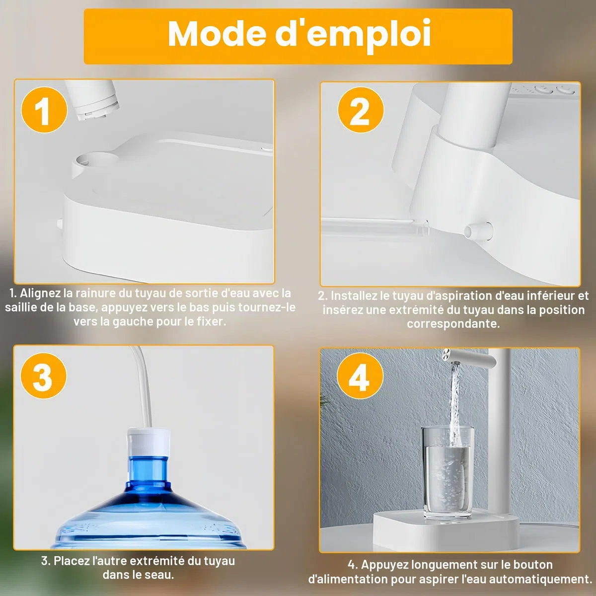 Distributeur D'eau de Bureau USB, Distributeur D'eau Intelligent, Water Dispenser, Pompe à Bouteille d'eau Portable Charge USB, Distributeur d'eau Universel, pour Cuisine, Bureau, Camping