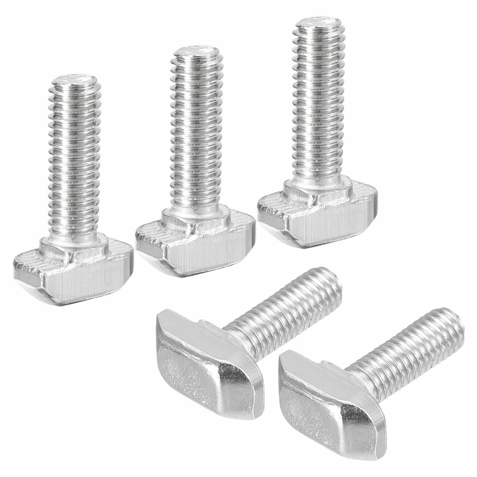 QUARKZMAN 30Pcs Boulons en T-Slot, M6 x 20mm Boulon à Tête de Marteau T Vis Goujon pour Profilé en Aluminium en T de la Série 3030, Acier Inoxydable 304, Argent