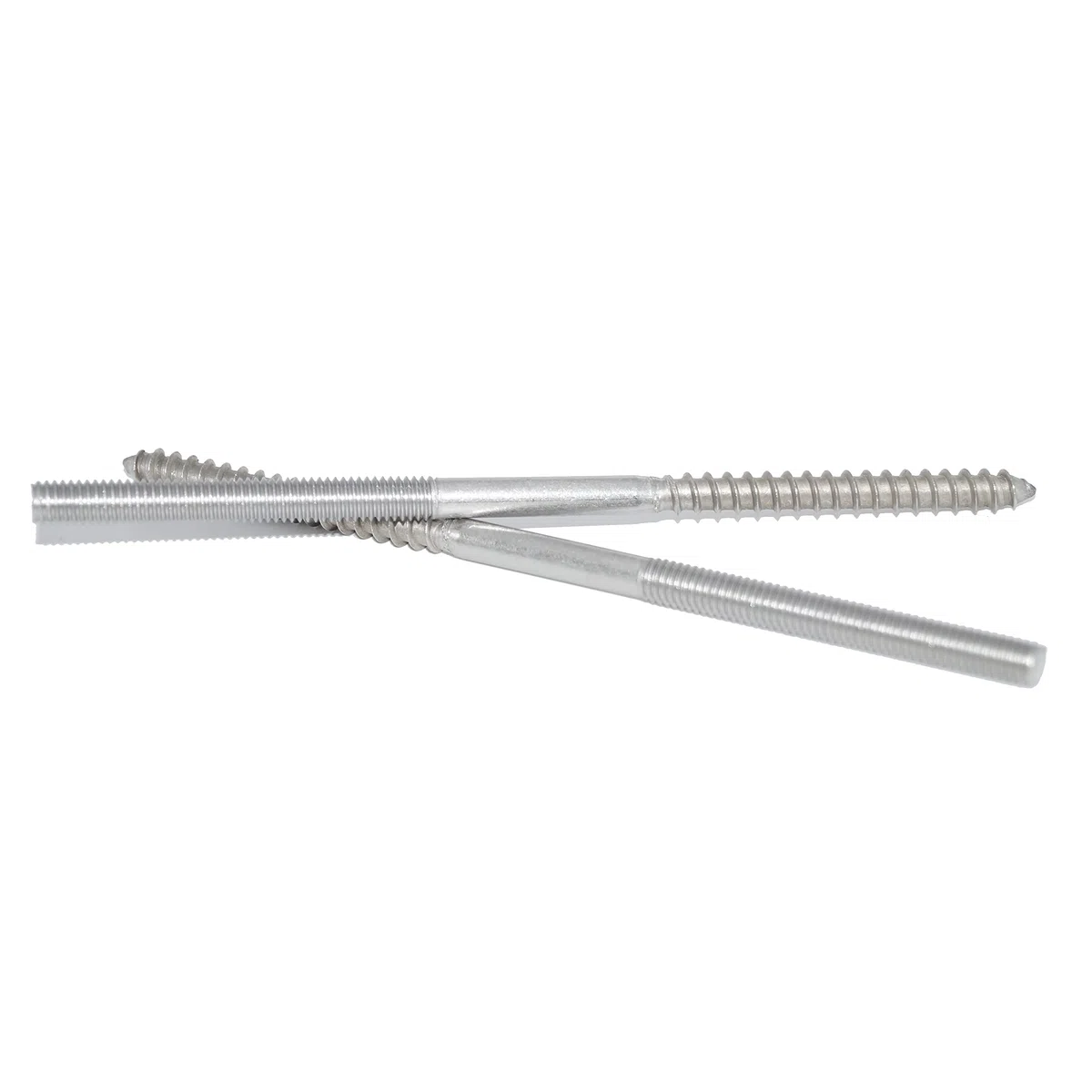 Lot de 5 vis à double filetage M6 x 180 - Sans surface de clé - En acier inoxydable A2 VA