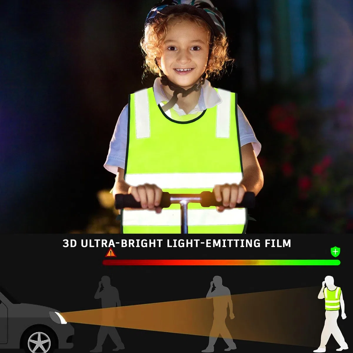 Gilet De Sécurité pour Enfants, 10 Pièces Gilets de Sécurité pour Enfants, Gilet de Sécurité Enfants Réfléchissant pour Vélos pour Enfants (3-12 Ans), pour Course en Extérieur, Cyclisme, Sport