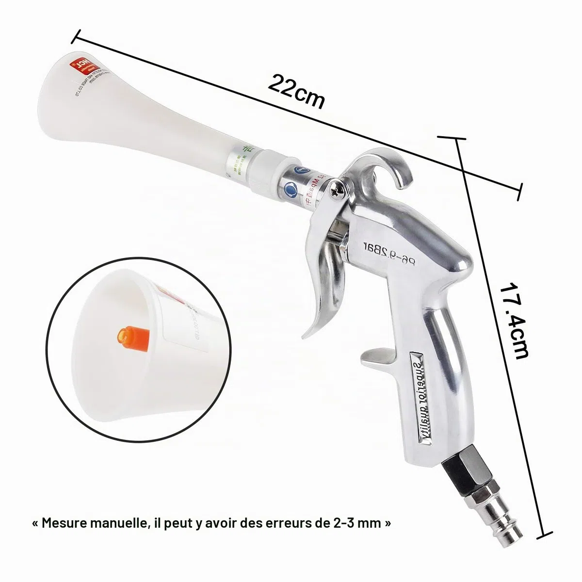 Pistolet Nettoyage Voiture, Pistolet de soufflage à sec - Pistolet à air comprimé - Blow Gun Pistolet de nettoyage à air comprimé