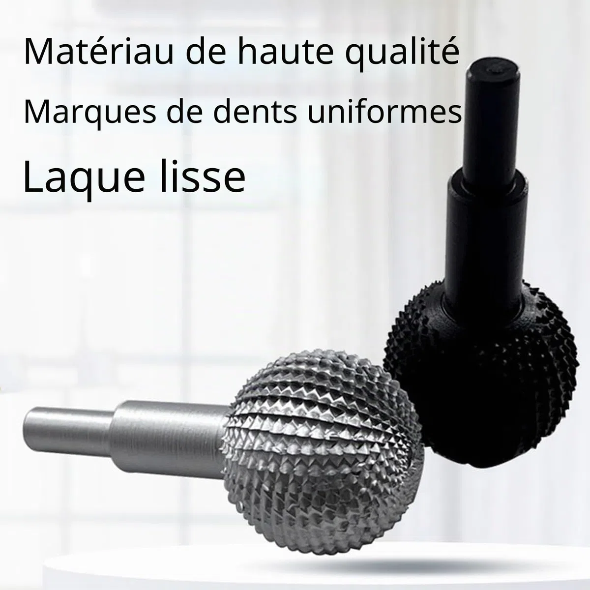 Gouge à bille pour sculpture sur bois, tête de ponçage à bille pour sculpture sur bois et ponçage, coupeur sphérique, diamètre 40 mm, râpe à bille (argenté)