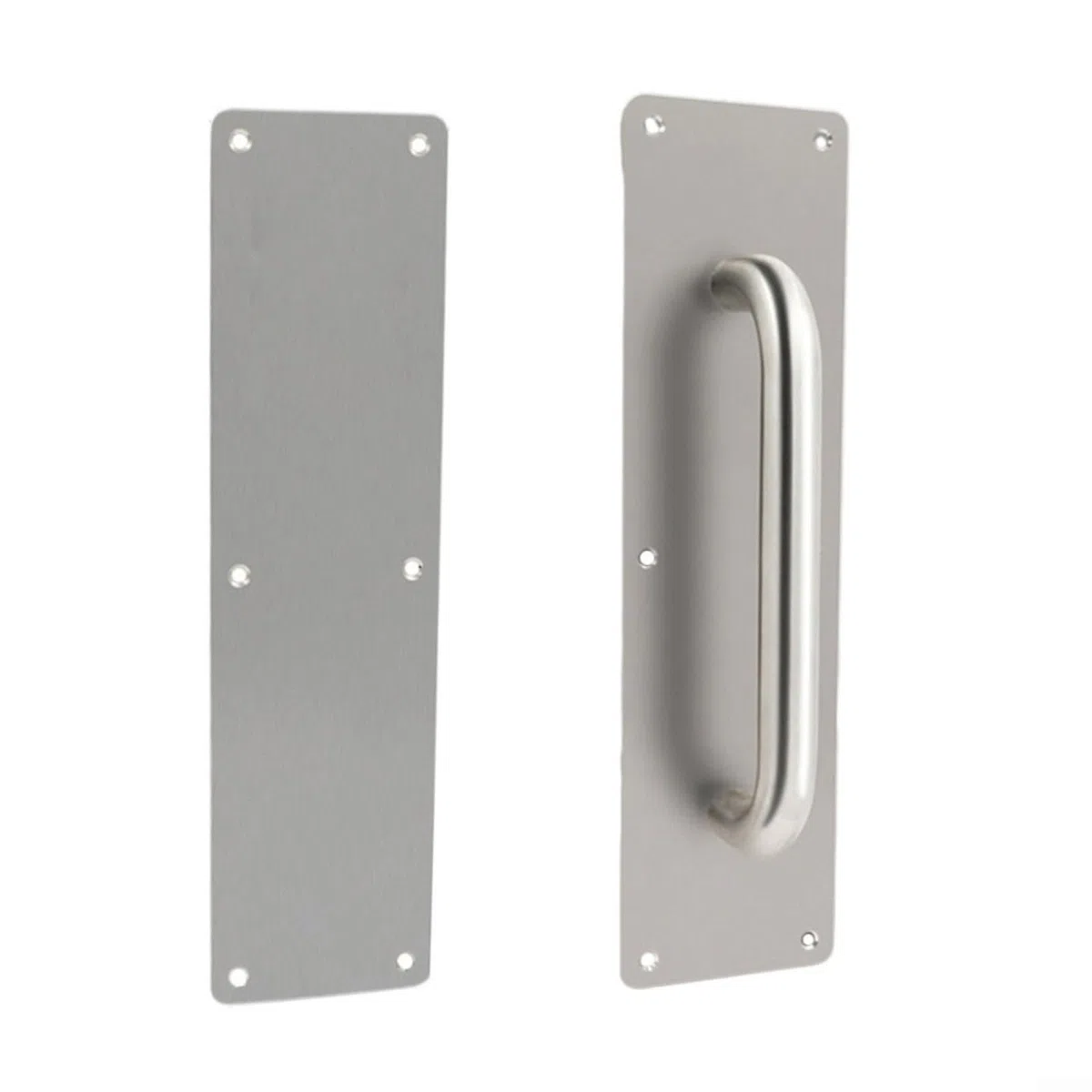 Plaque Hle en acier inoxydable robuste - 300 x 80 mm - Pour porte coulissante en bois - Argenté (sans poignée)