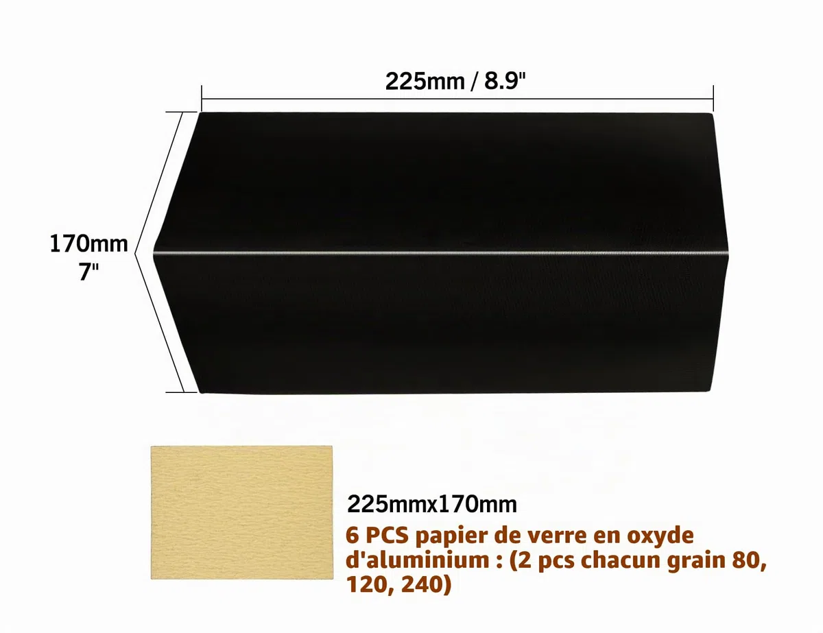 ROLLINGDOG Ponceuse d'angle manuelle pour cloison sèche – 6 pièces de papier abrasif en maille d'oxyde pour nettoyage et polissage des murs d'angle