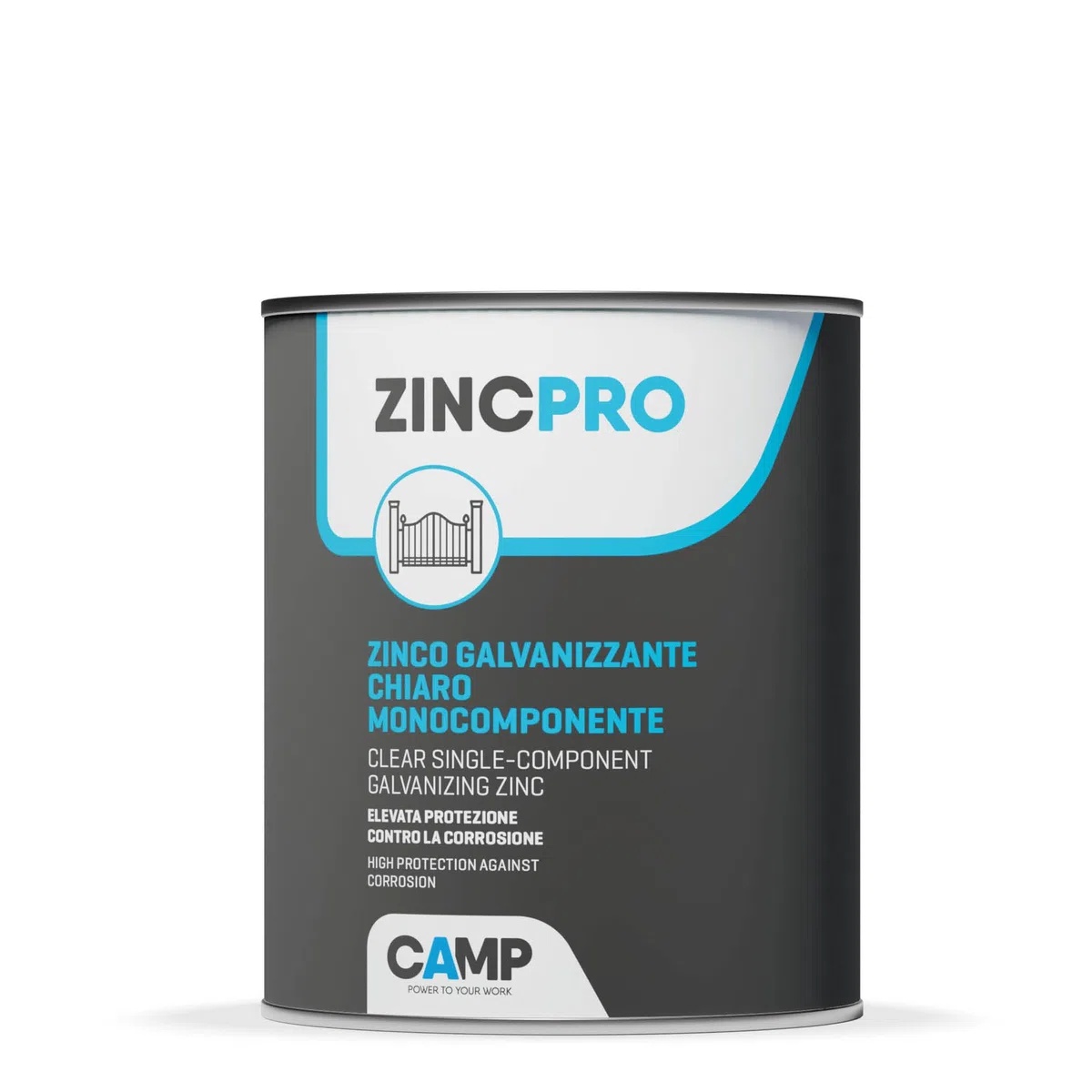 CAMP Zinc Pro Liquide, Zinc Galvanisant, Protecteur, Antioxydant, Clair et Brillant, 1 L