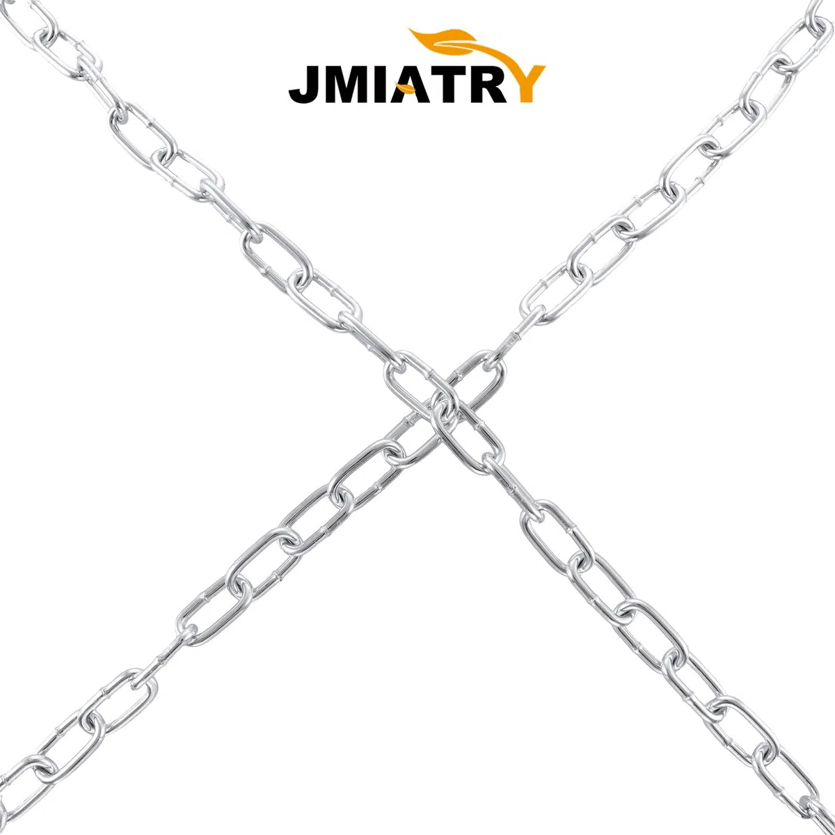 JMIATRY Chaîne en acier inoxydable 304 de 15 m de long, maillons de chaîne robustes de 4 mm, chaînes à maillons soudés en acier galvanisé pour portail de clôture, portes de garage, chaînes balançoires