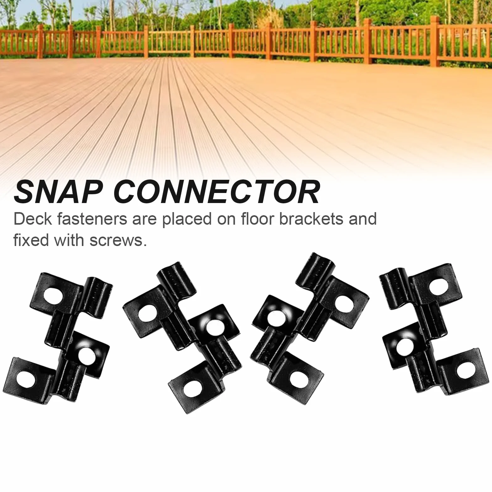 Lot de 100 clips WPC 4-6 mm en acier inoxydable, clips de terrasse WPC en acier inoxydable, noirs WPC (6 mm)