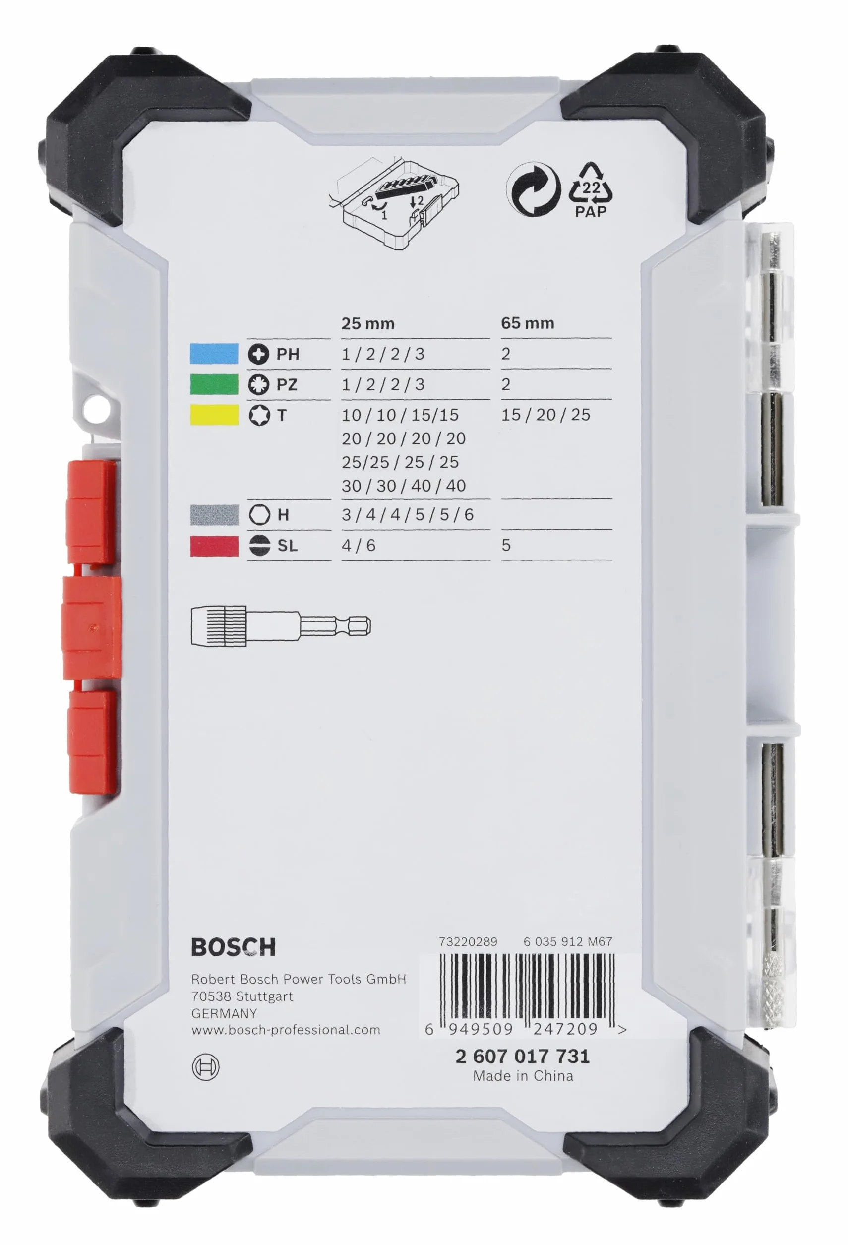 Bosch Lot de 40 embouts de vissage extra durs, 40 pièces (197 x 110,5 mm, accessoires professionnels, tournevis, perceuse)