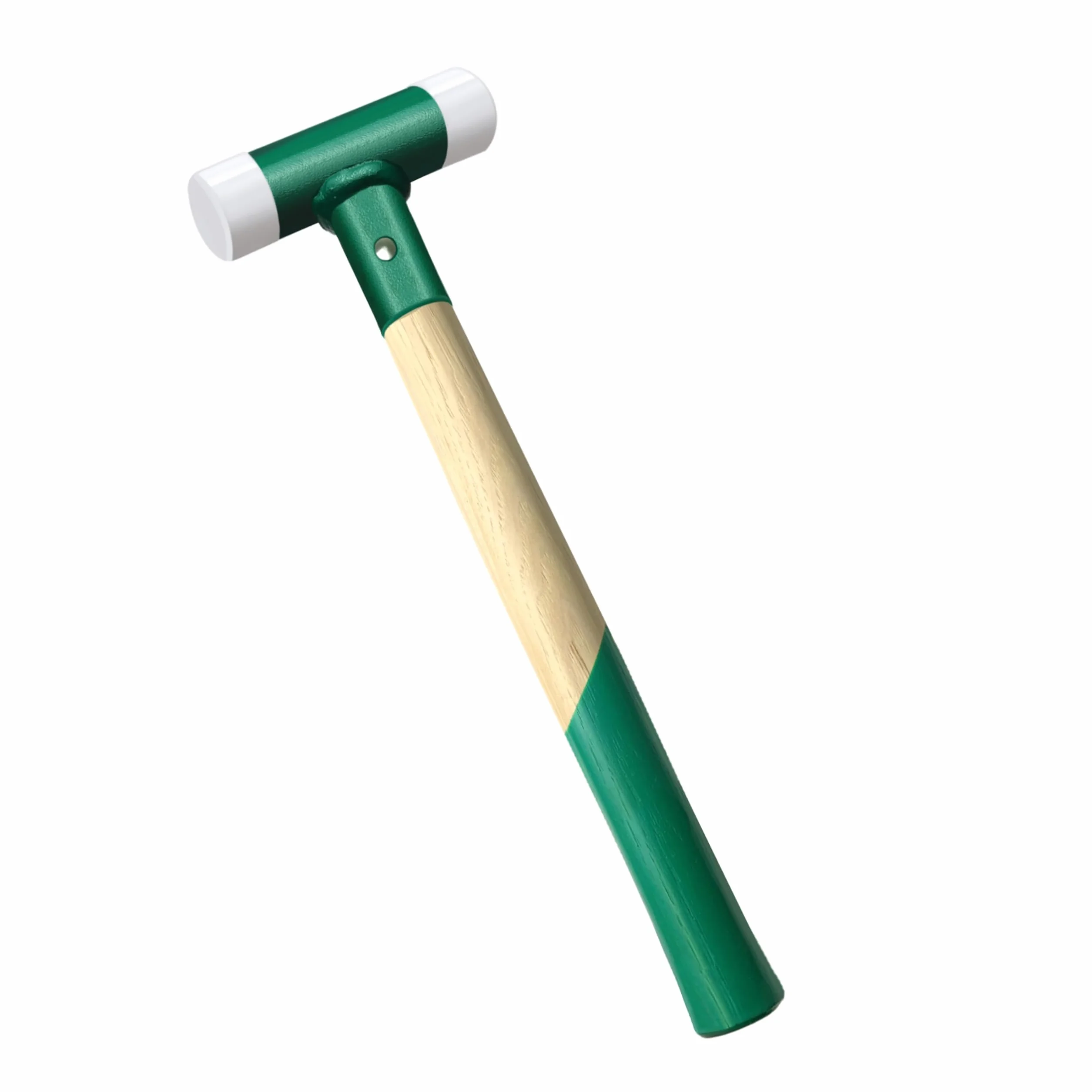 C&T Marteau de protection, maillet souple, diamètre : 30 mm, manche en bois avec tête en nylon interchangeable pour l'entretien et le montage, poignée en bois de 30 mm