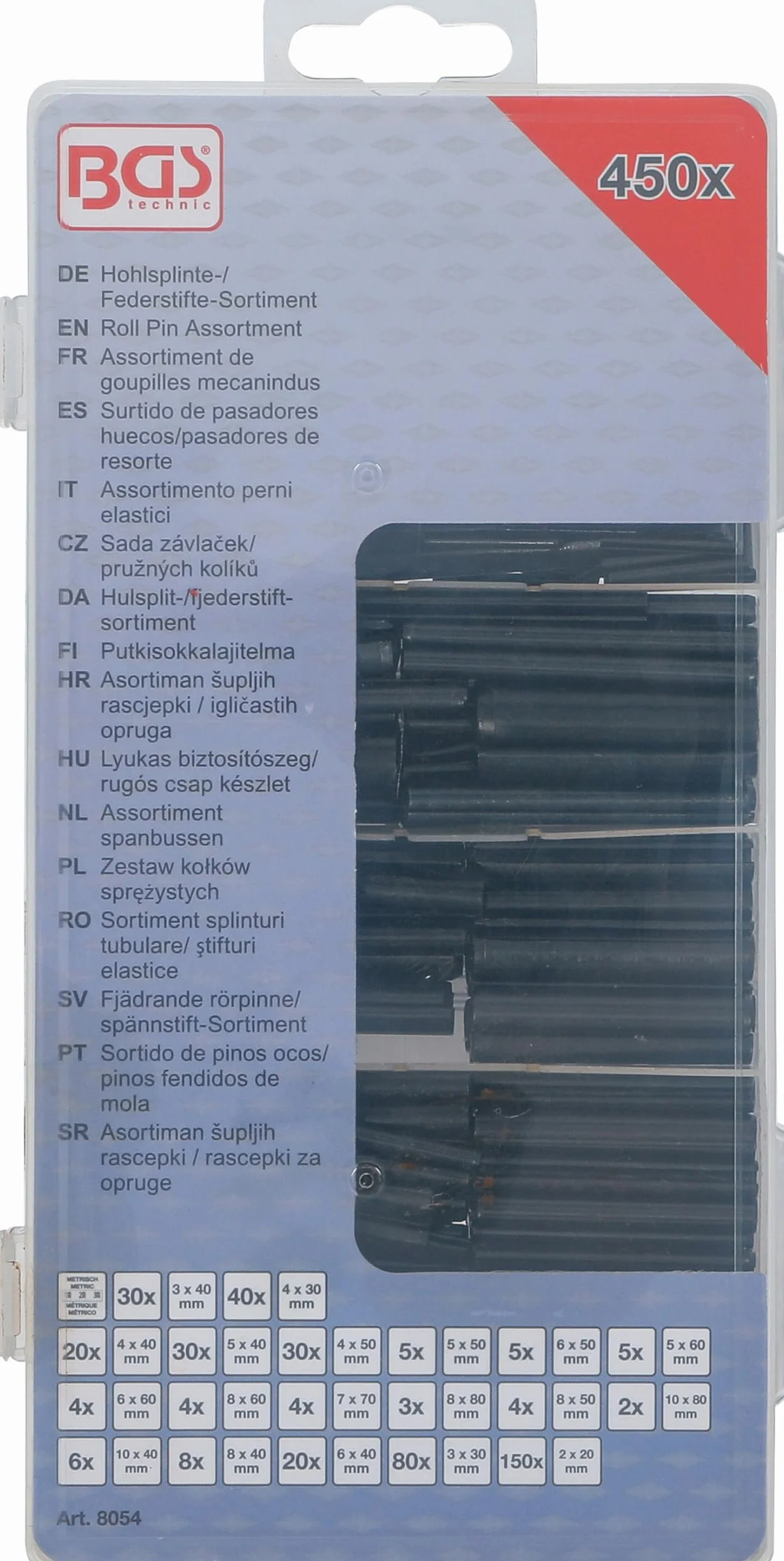 BGS 8054 | Assortiment de goupilles mecanindus | 450 pièces