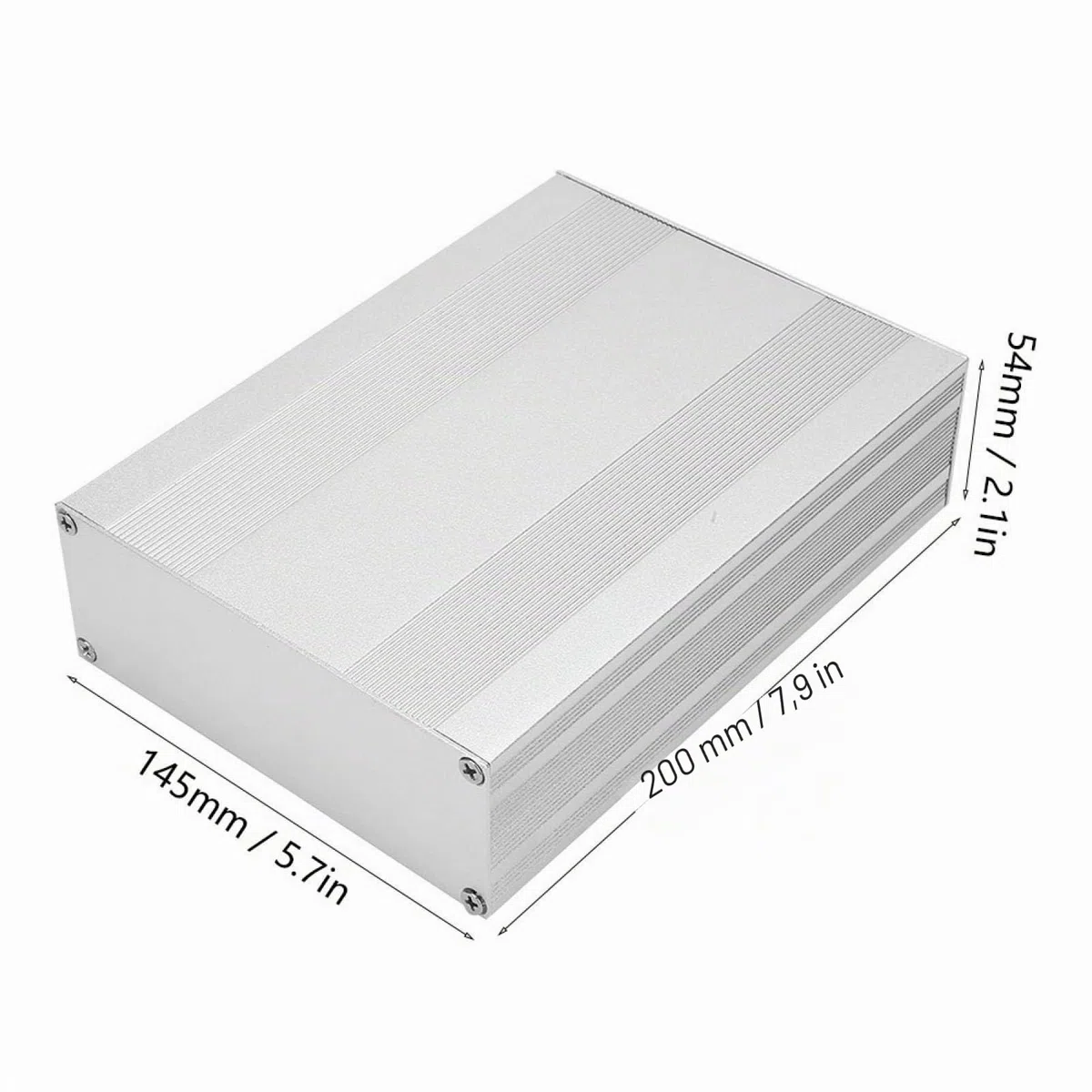 Boîte de Jonction, 54 * 145 * 200mm Boitier Electronique, Boîtier aluminium, Boîtier de refroidissement d'instruments, Boîtier de projet pour les équipements électriques intérieure et extérieure