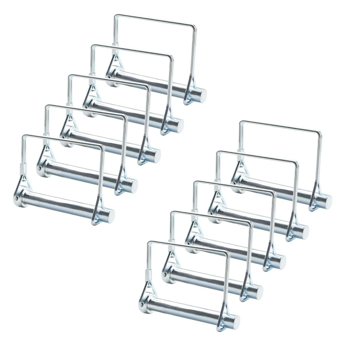 INCREWAY Lot de 10 goupilles de verrouillage en acier au carbone de 10 mm pour rail de pelouse et ferme (10 x 70 mm)
