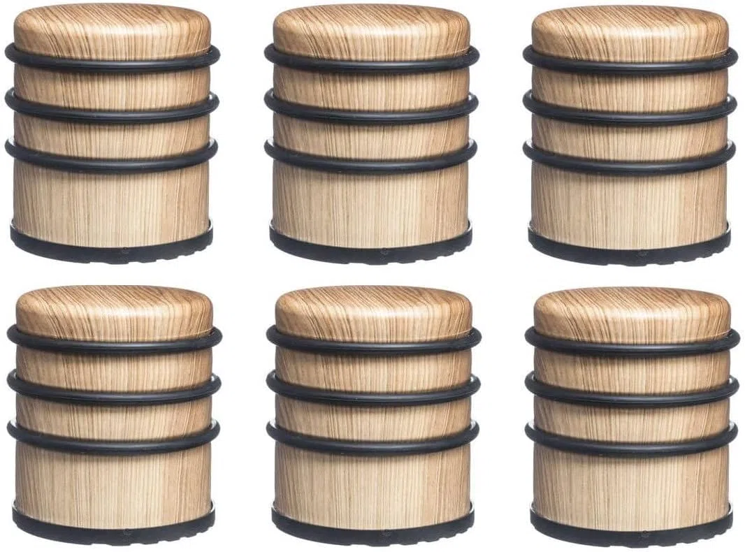 Lot de 6 stop-portes - Solide & Pratique - Effet Boix naturel