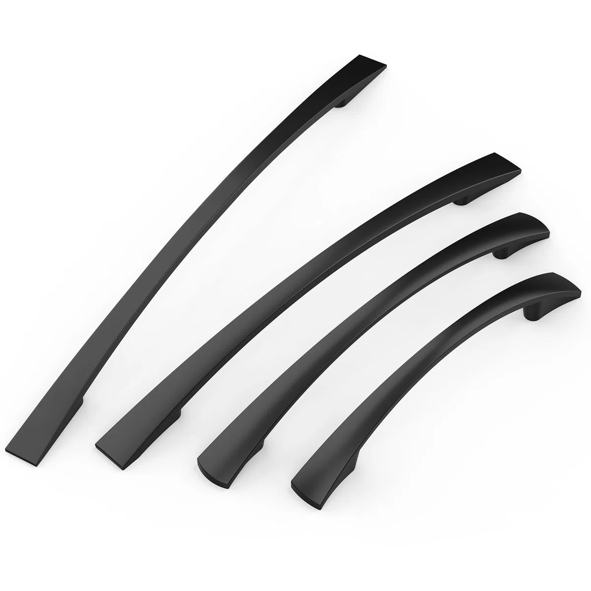 FURNIWARE Lot de 10 poignées de meuble - Espacement des trous : 128 mm - Pour armoires de cuisine, placards, tiroirs - Noir mat