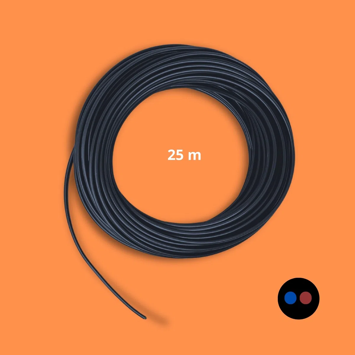 Câble Électrique 25m 2x0.75mm² Noir | H03VV-F Flexible Double Isolation PVC | Installation Intérieure/Extérieure | Résistant | Parfait pour Lampes, Appliques, Connexions, Projets Maison