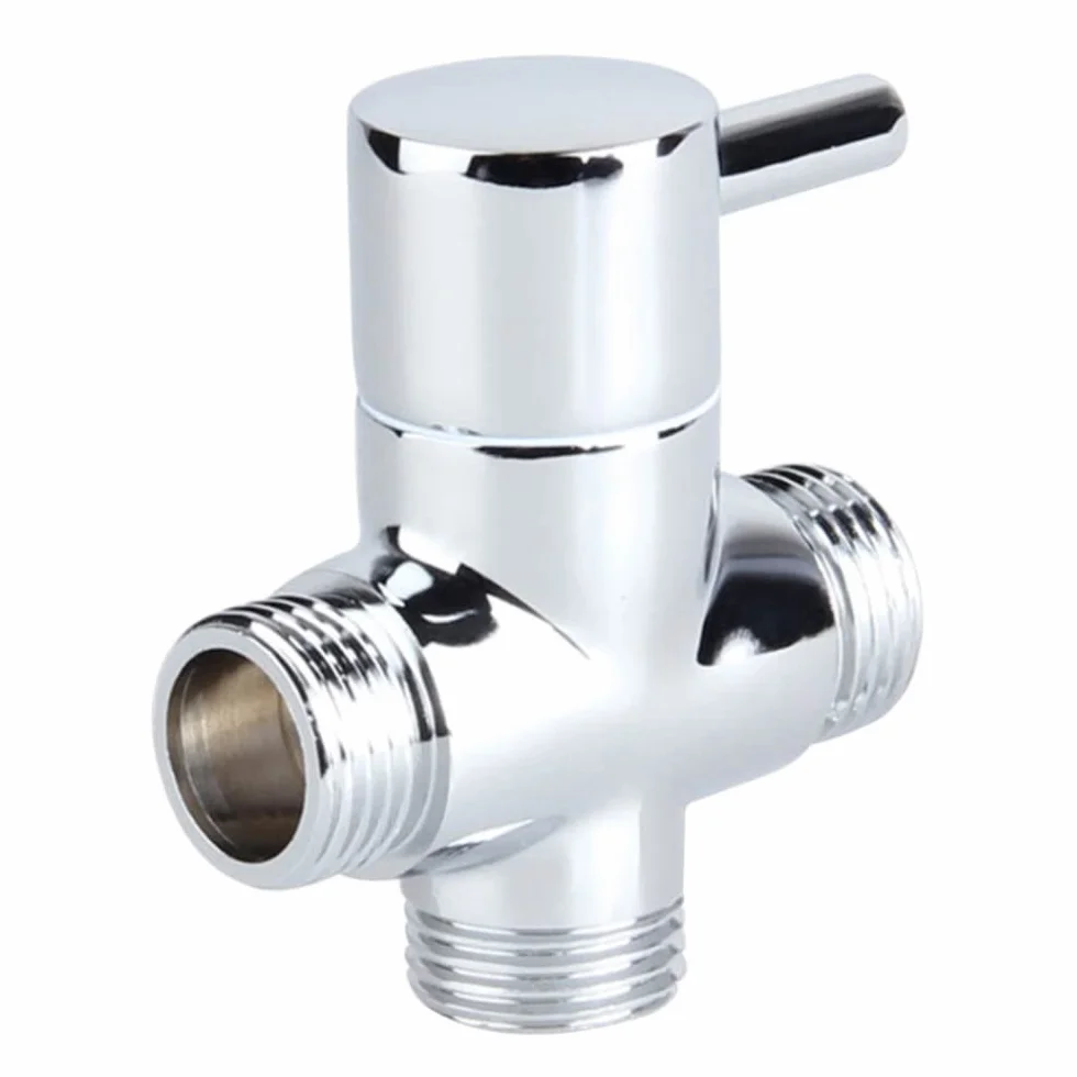 Vanne de dérivation de douche, adaptateur en T à 3 voies pour inverseur de bras de douche, entrée mâle G1/2 x sortie G1/2 et G3/4