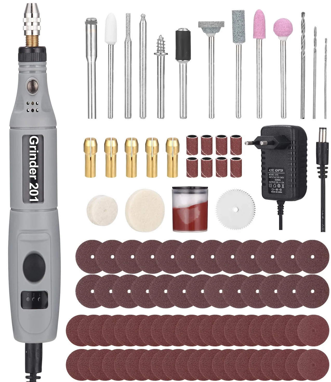 Multifonction Outils Rotatif Avec 95 Accessoires, Outil Rotatif sans fil, 3 Vitesse Perceuse sans fil Mini 5000-15000 tr/min, pour Perçage, Meulage,Polissage,Découpe, Gravure