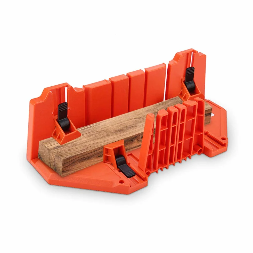 Ejoyous Boîte à Onglets, Support de Lame de Scie à Bois Universel, 35,5 cm, Outil de Serrage Réglable, Coupe Multifonctionnelle à 4 Angles