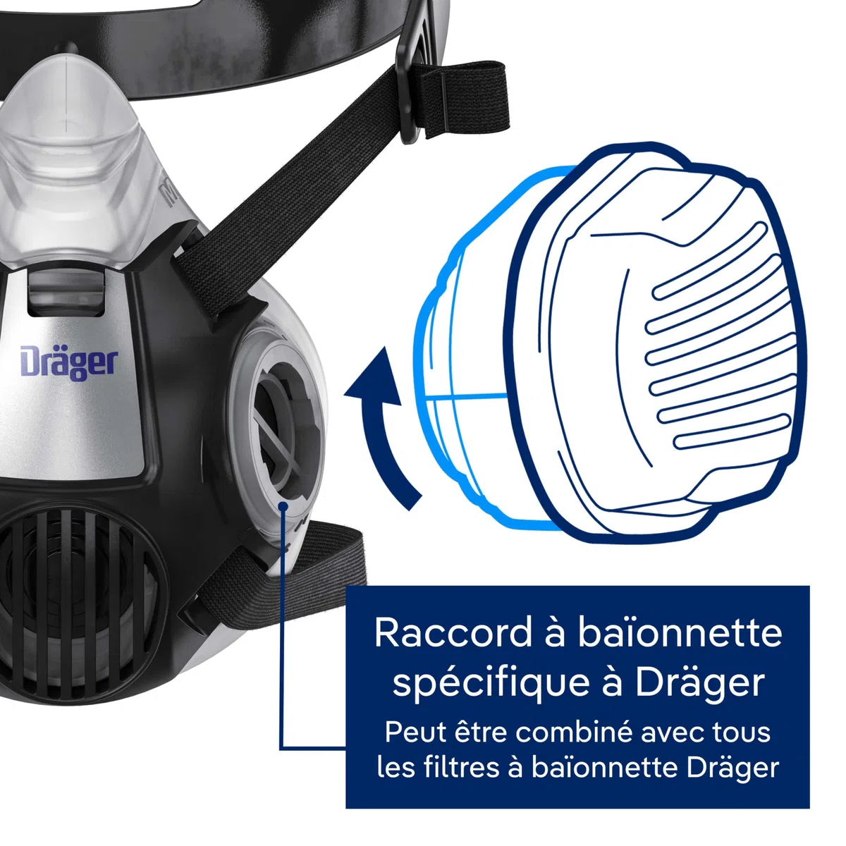 Dräger X-plore 3300 Masque de protection respiratoire réutilisable | Demi-masque en taille S, M ou L, sans filtre