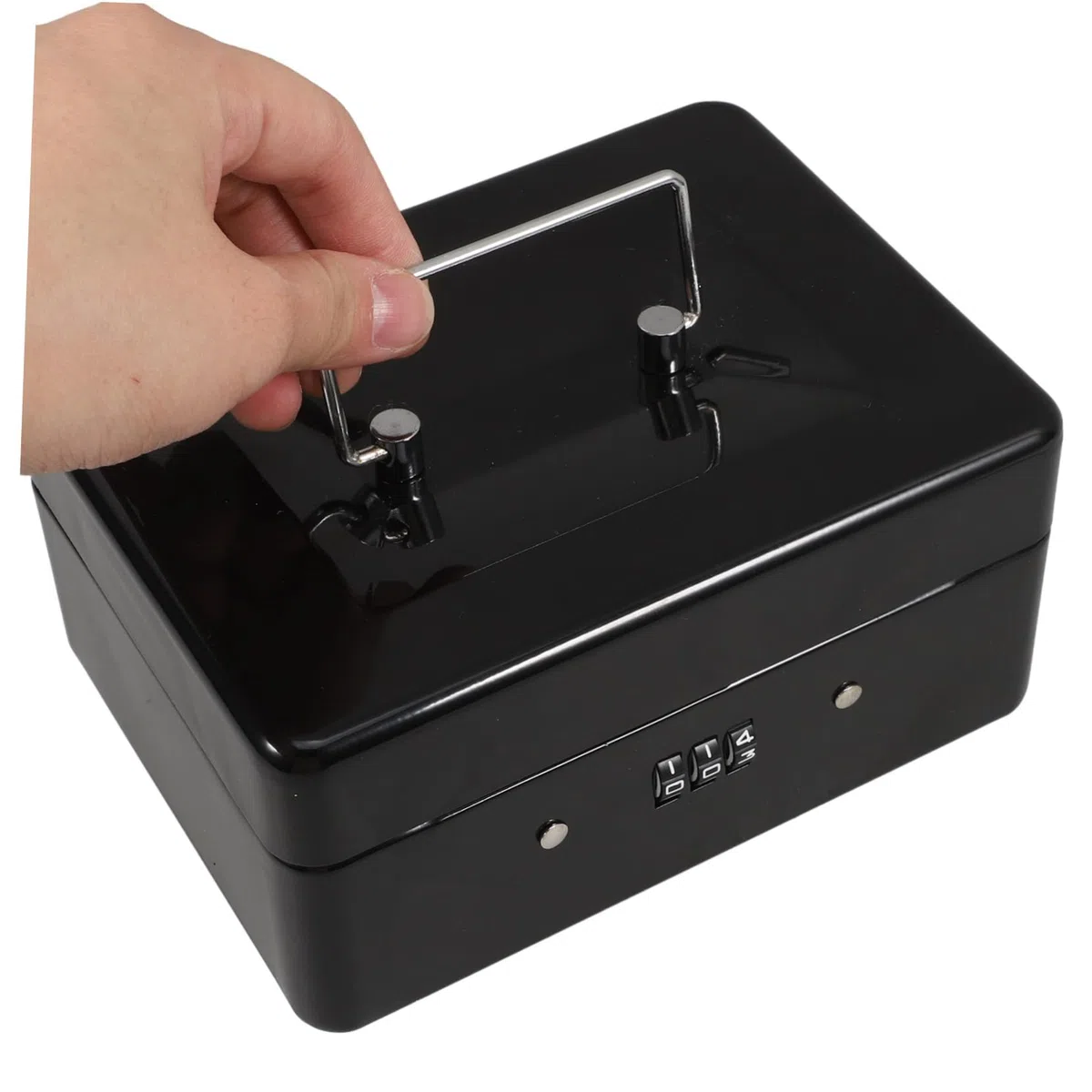 Angoily Boîte De Rangement Sécurisée Avec Cadenas à Code Organisateur De Liquidités Métal Portable Coffre De Pour Documents Et Valeurs Petit Modèle Pour Maison Et Bureau
