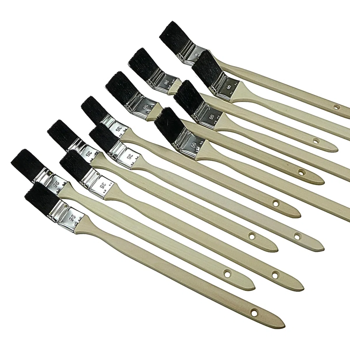 ROTIX - 98044 | 12 pinceaux pour radiateur 35-50-60 mm | Poils mélangés noirs | Qualité artisanale
