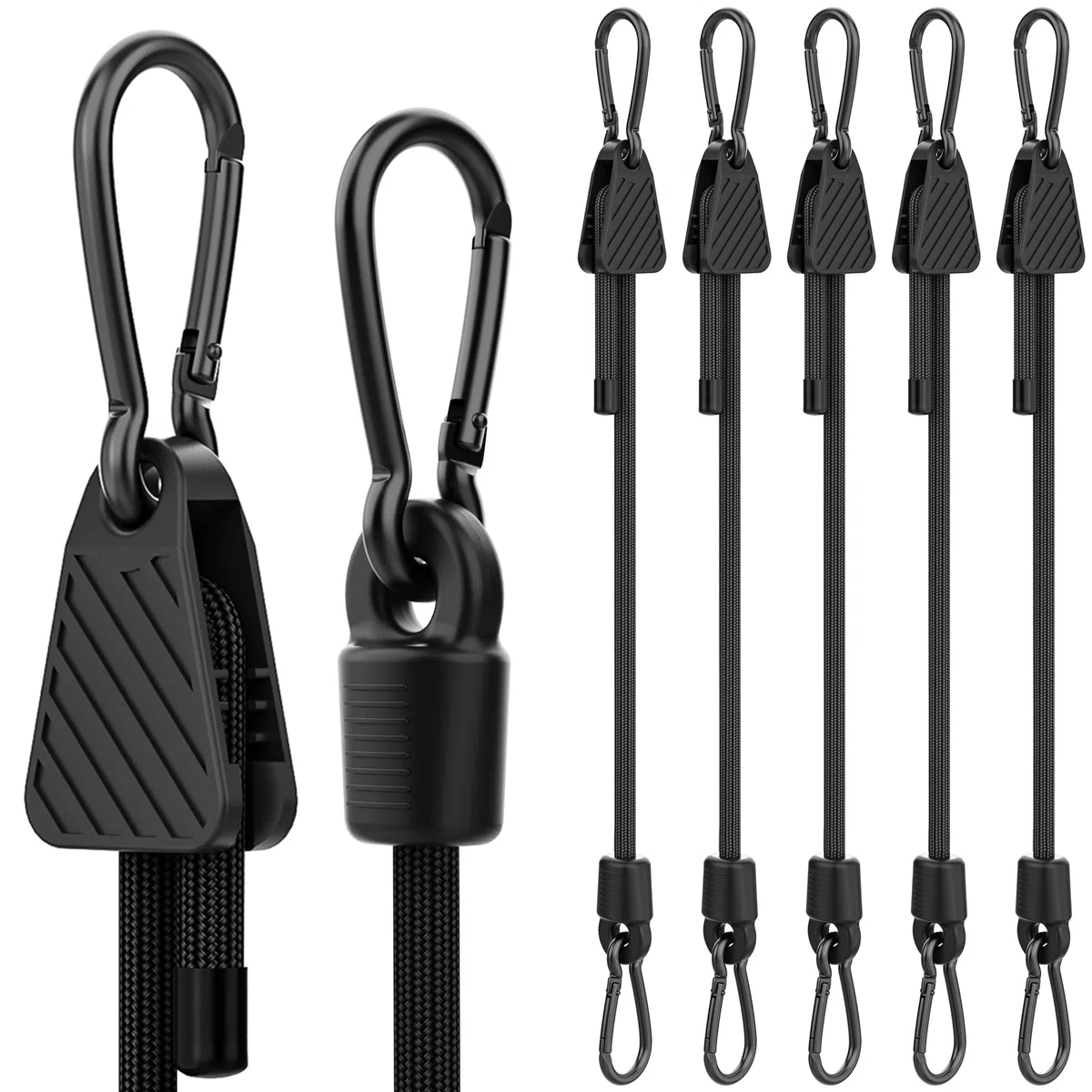 Réglables Tendeurs Élastiques avec Mousqueton, 6 Pcs 100% Latex Tendeur Élastique Robuste 120CM, Résistant aux Rayons UV Sandow Elastique avec Crochets pour Camping, Bâches, Tentes, Bagages, Moto