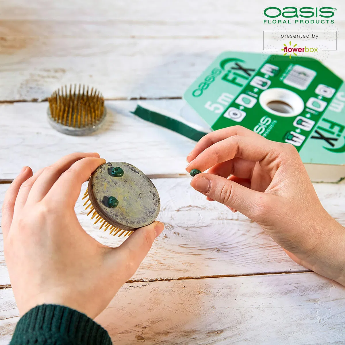 Oasis Fix Mastic adhésif double face vert Pâte à modeler Bricolage Fournitures florales pour la fixation de mousse florale Éponge à emboîter