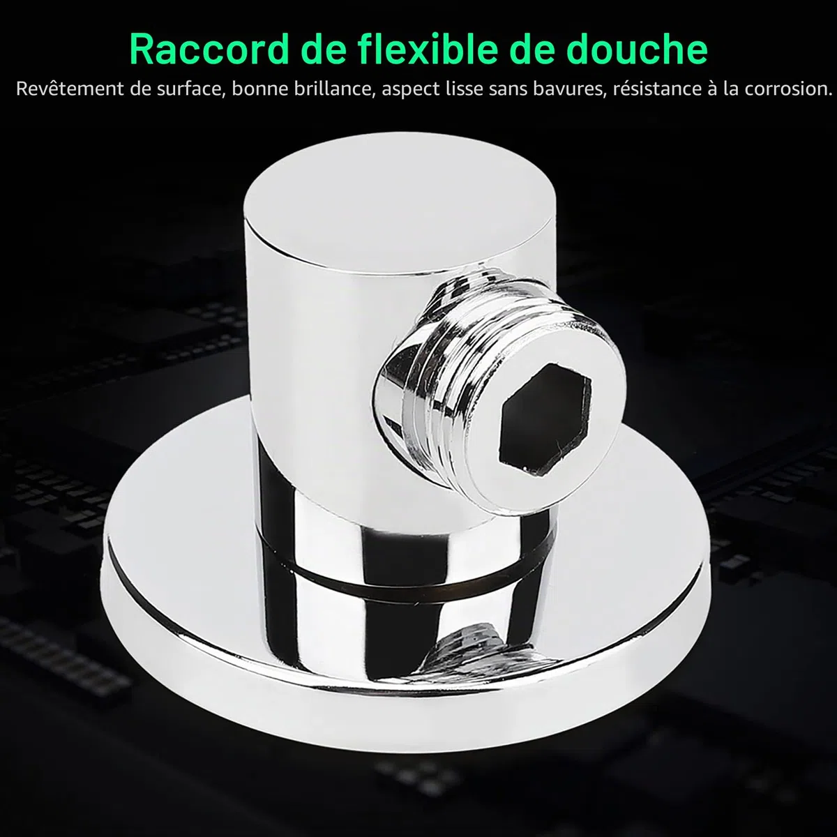 Connecteur de tuyau de douche G1/2in, coude d'alimentation murale sortie d'eau murale en laiton pour douche à main