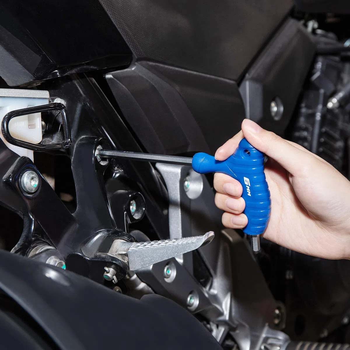 Toolwiz Jeu de 14 cle a laine à poignée en T, jeu portable de clés cle torx métriques 2,5 mm à 10 mm et SAE 1/8" à 3/8", acier CR-V pour ateliers de réparation de vélos et motos 4S