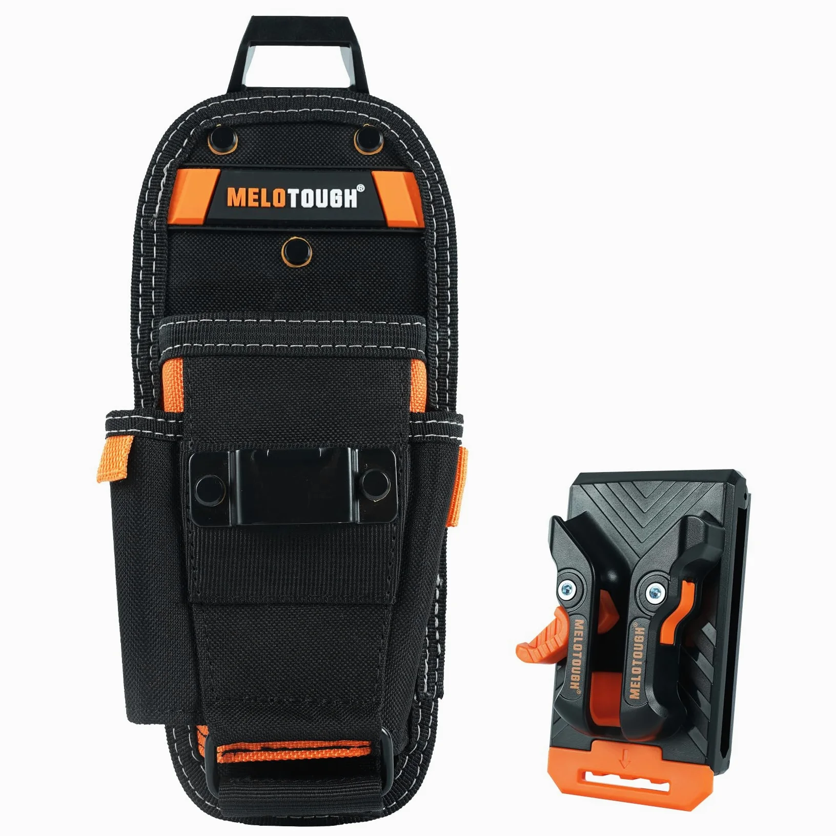 MELOTOUGH Petite pochette à outils avec clip de ceinture à dégagement rapide, pochette à outils mini organiseur de travail