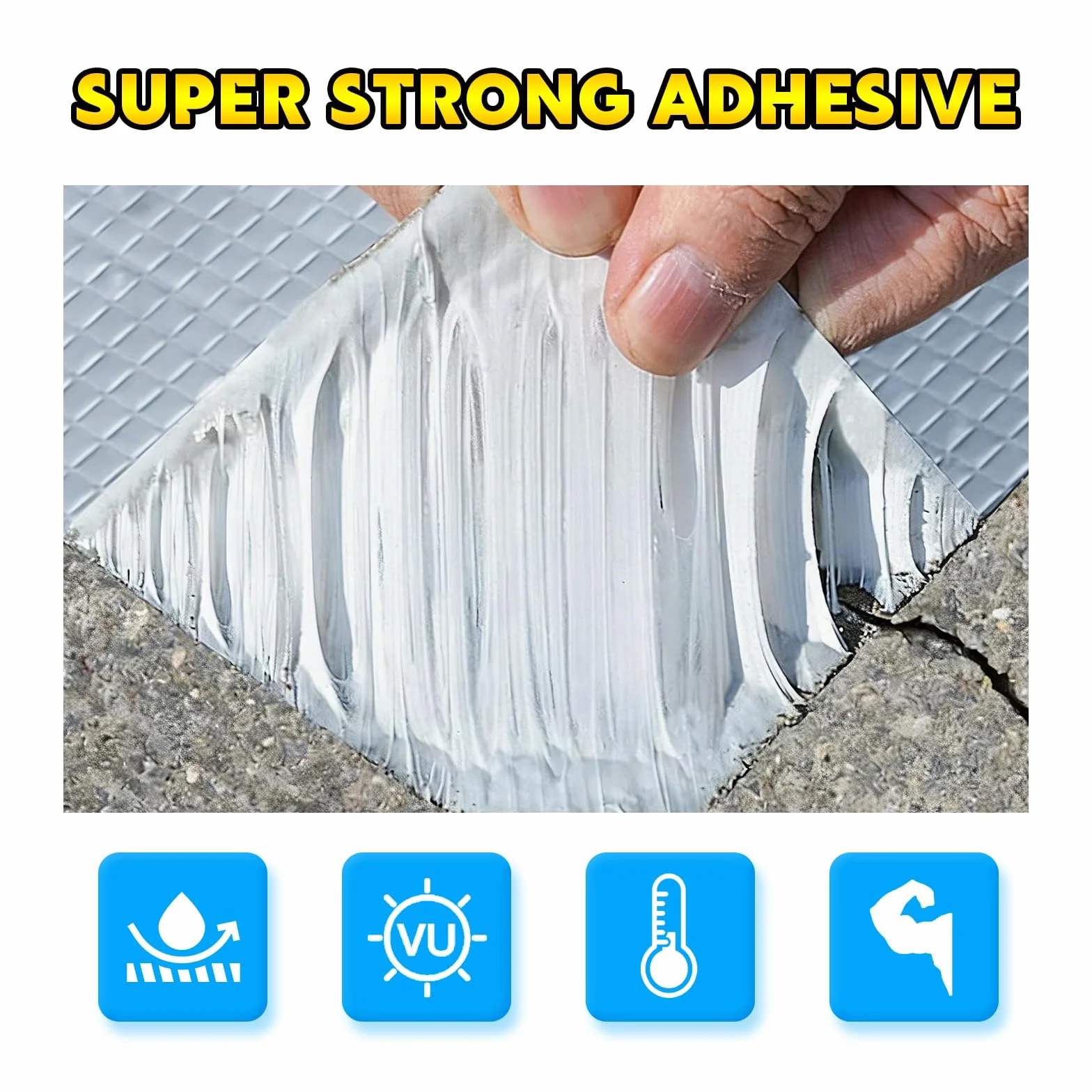 LLPT Aluminium Ruban Butyle | 15 cm x 5 m | Ruban D'étanchéité Imperméable | pour Solins de Toiture Métallique Réparation de Toiture de Camping-Car Réparation de Fuites de Gouttières (AB437WT)