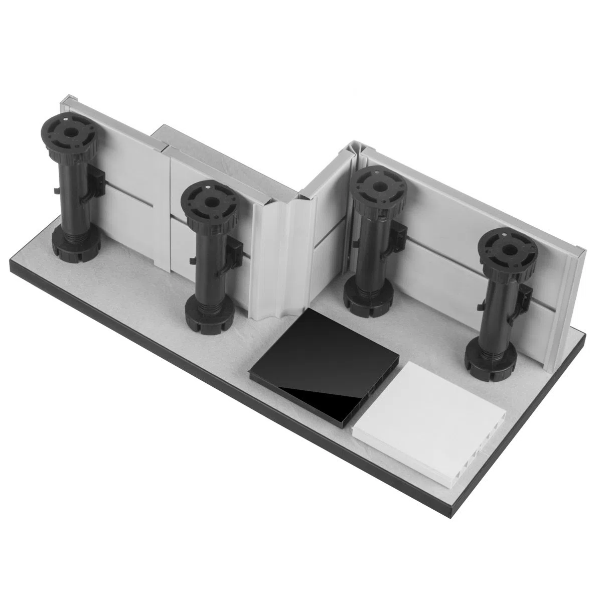 HOLZBRINK 150cm Socle cuisine HBK15, plinthe pour meubles de cuisine, socle PVC pour cuisine, hauteur 150 mm, longueur 150cm, couleur aluminium brossé, 1 pc