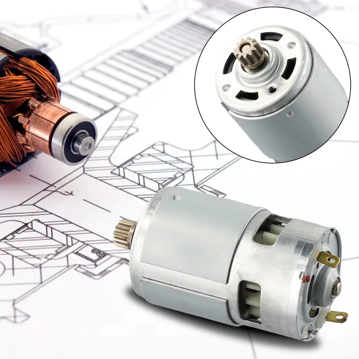 RS775 Moteur 11 dents pour scie sabre électrique 18 V avec technologie de refroidissement pour une performance optimale
