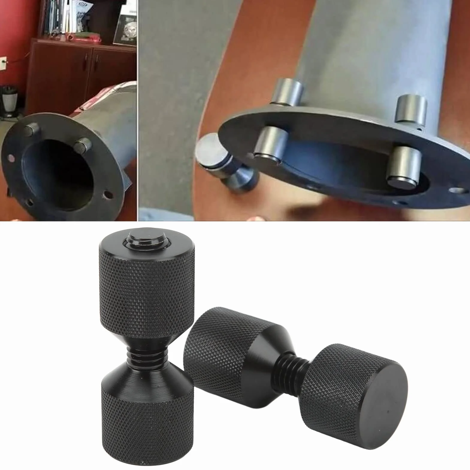 Jeu de Broches à Deux Trous, M12 1,11 Pouces Goupille D'alignement de Bride à 2 Trous Goupille D'alignement de Construction Légère en Aluminium pour Navires de Voiture (2Pcs)