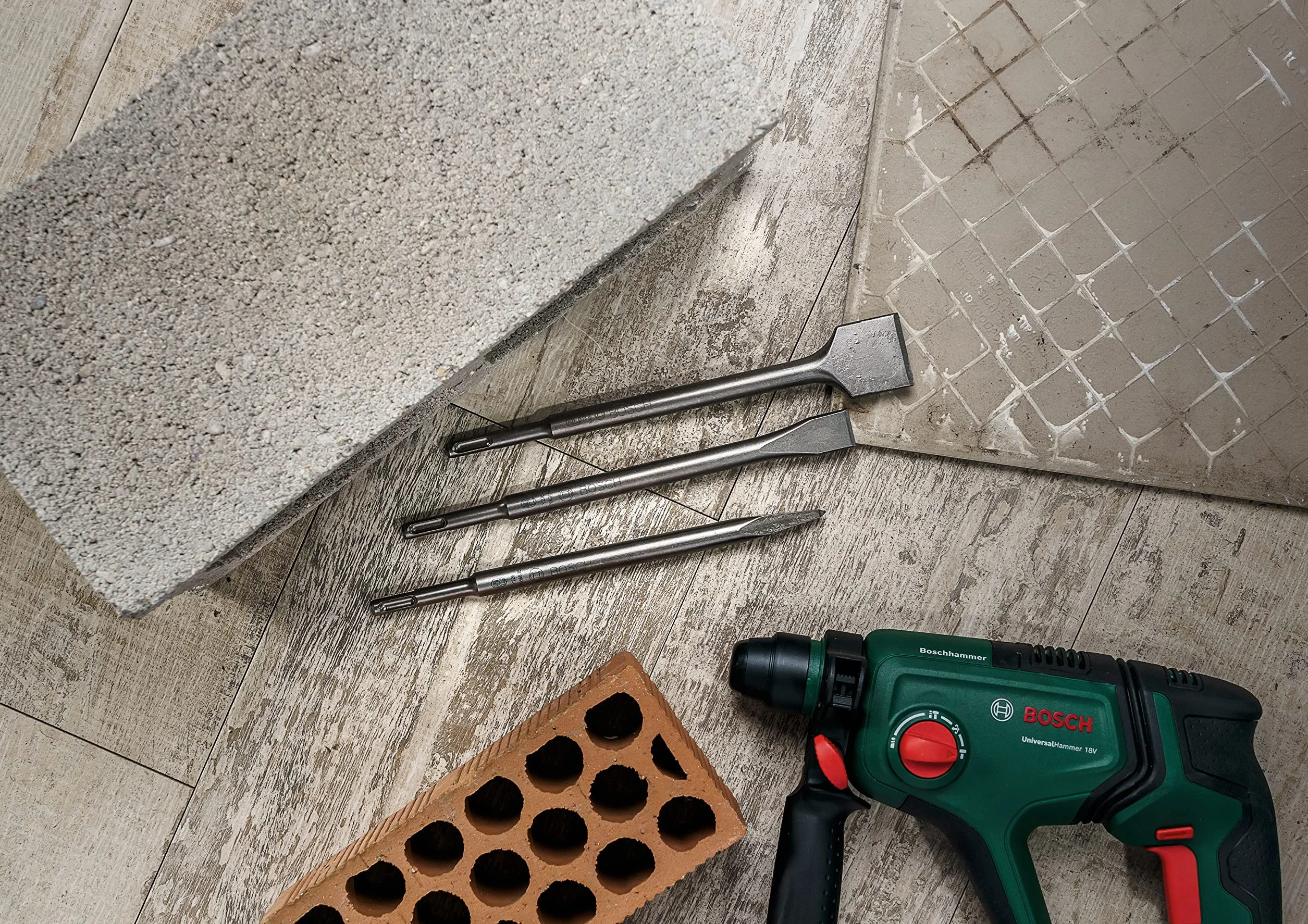 Bosch Accessories 3 pièces it de burins SDS plus (pour le béton et la maçonnerie, accessoires pour marteau burineur) 2607019457 Argent