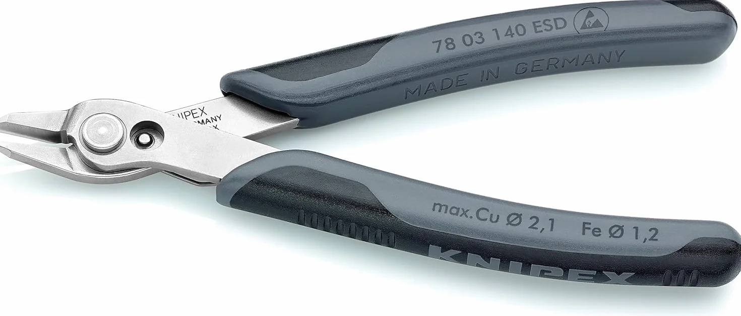 KNIPEX Electronic Super Knips XL ESD sur carte LS avec poignées multimatières 140 mm, 78 03 140 ESDSB