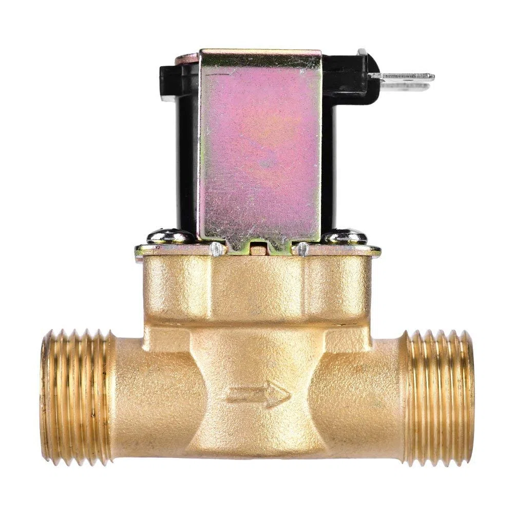 Électrovanne 1/2' DC 24V Normalement Fermée en Laiton, Vanne Électromagnétique pour Contrôle de l'Eau