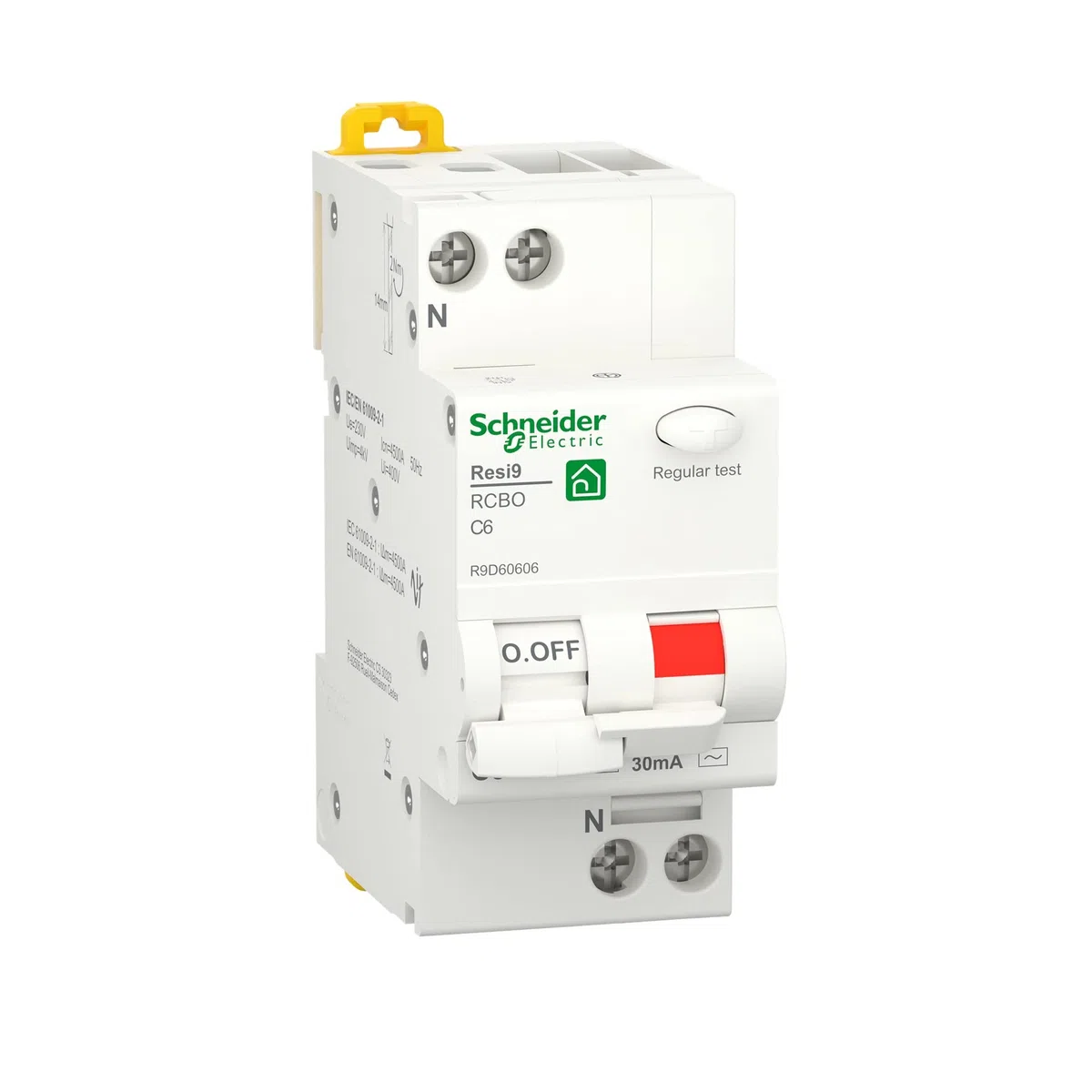 Schneider Electric Disjoncteur à courant résiduel 1P+N 6A 30mA- R9D60606