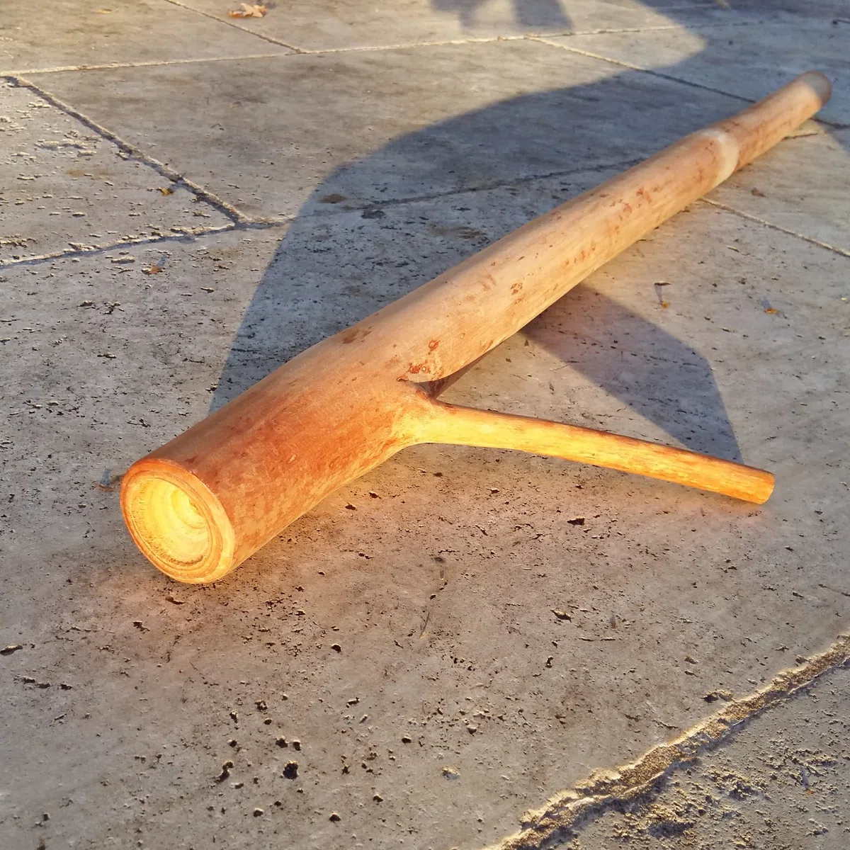 QEM Bouffadou Bois Naturel Vernis Longueur Environ 80 cm avec Manche