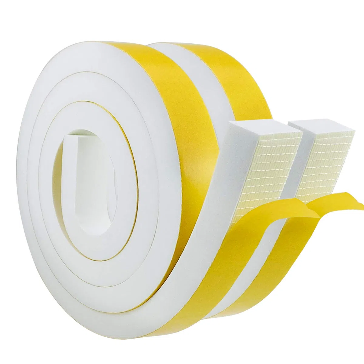 Storystore Joint Isolation pour Porte Fenêtre, Joint Adhésif en Mousse Caoutchouc, 2 Rouleaux 25mm(l) x20mm (H) x2m(L) Bande Caoutchouc Joint Isolation du Bruit Froid, Anti-collision, Antichoc, Blanc
