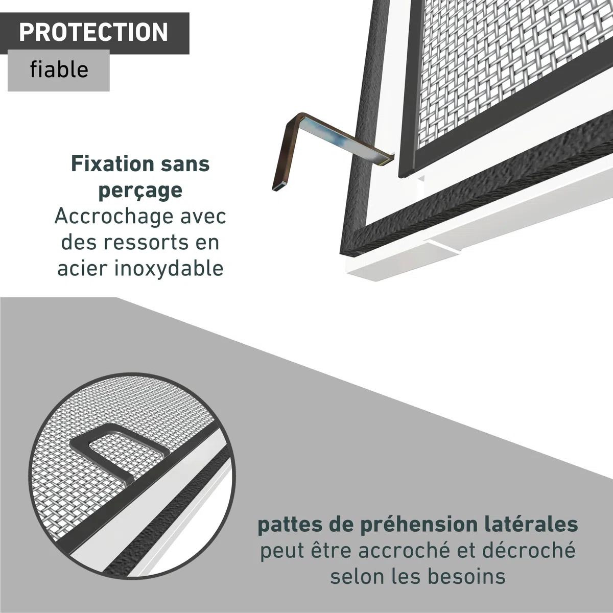 Windhager 04504 Basic Moustiquaire pour fenêtre à cadre tendeur Blanc 100 x 120 cm