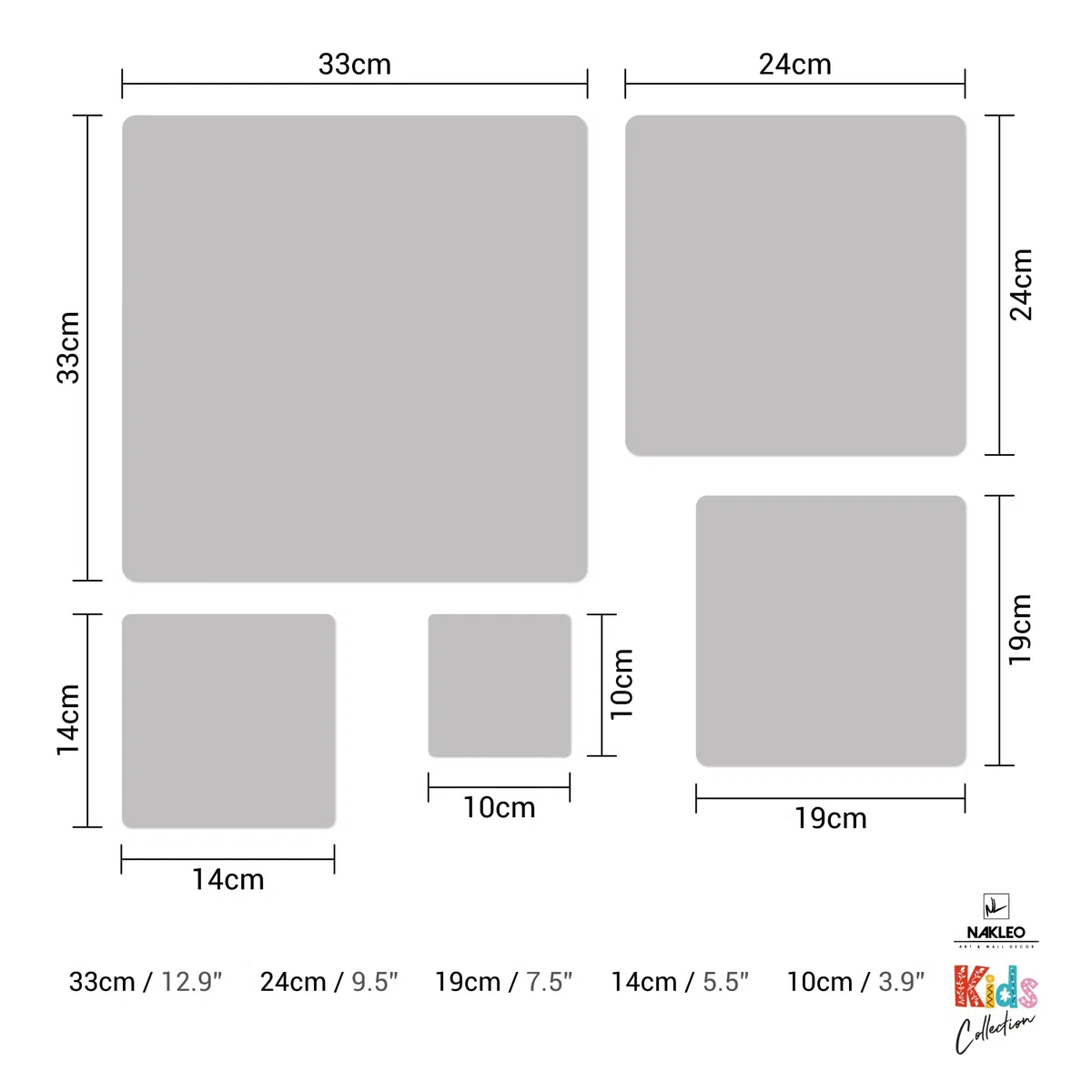 NAKLEO Pochoirs de Peinture pour Enfants, 5 pièces 9x9 à 34x34cm, Modèle de Dessin en Plastique, Réutilisables, Cercle Rayé Demi-Ton, DIY Bricolage Décoration Chambre, Mur Meubles Papier