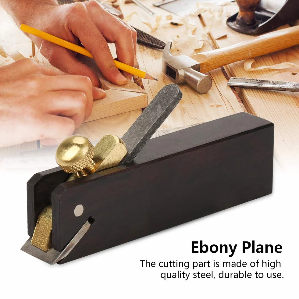 Hztyyier Mini ébène Avion, Rabot à Bois Portable pour Coupe et Chanfrein, Outil de Bricolage pour Travail du Bois