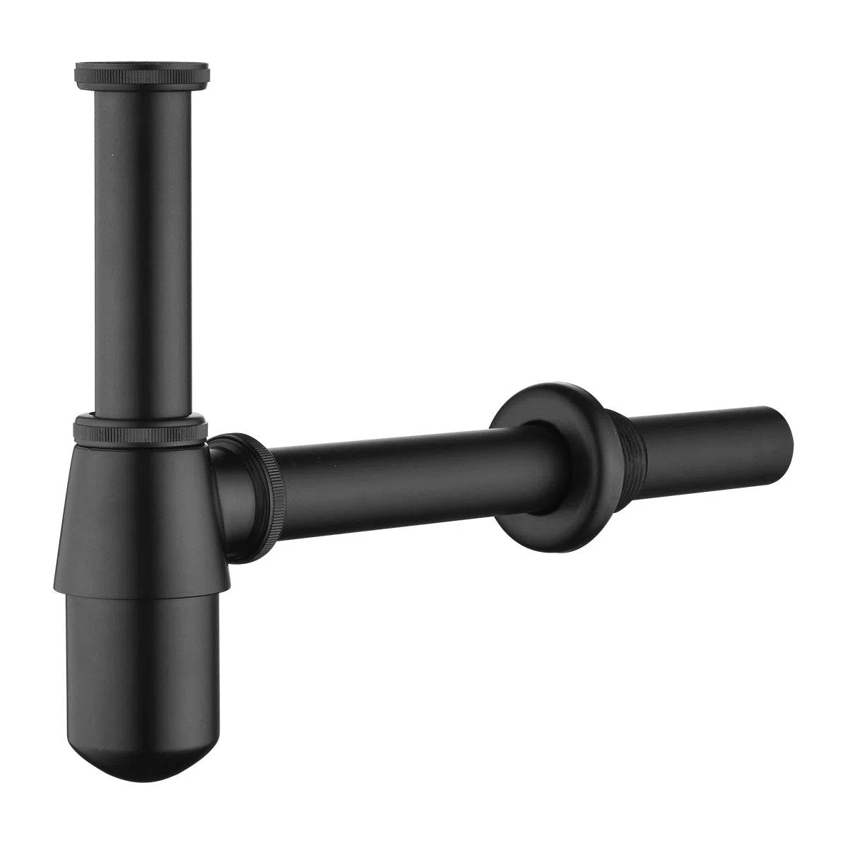Laiton Siphon de Lavabo, Keymark Universel Syphon avec 200mm Tube Plongeur, 1 1/4 x 32mm Réglable Sifon Anti Odeur Anti-fuite, Noir