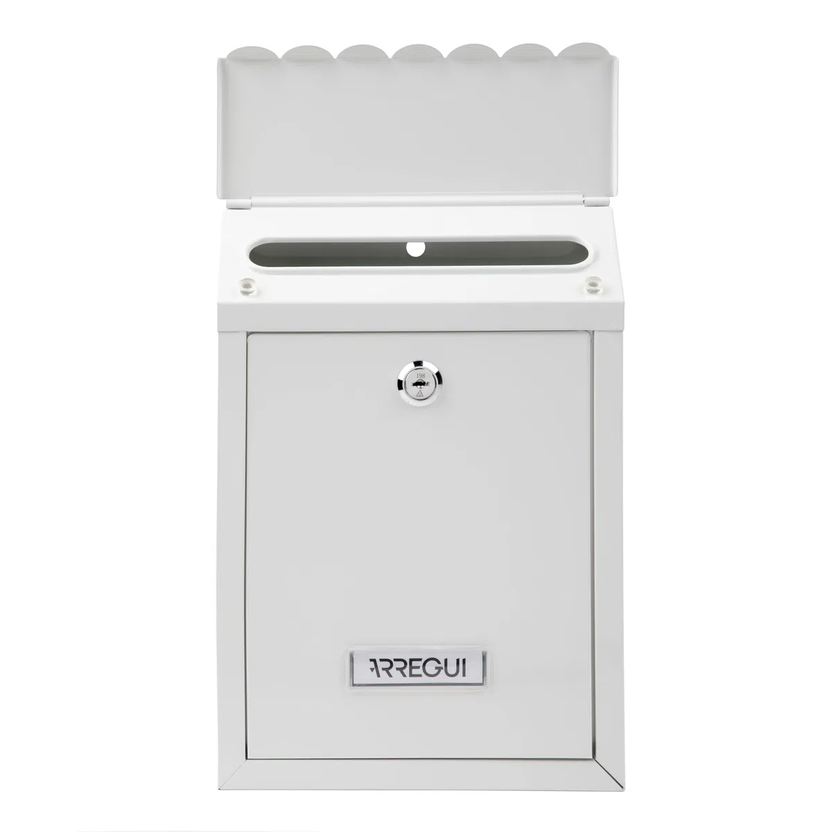 ARREGUI Civic E5721-C Boîte aux lettres extérieure en acier Taille S (courrier DIN A5) Petite boîte aux lettres murale individuelle Facile à installer Blanc