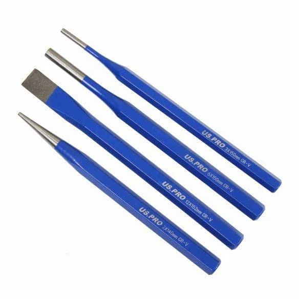 US PRO Tools 7117 Lot de 12 poinçons et burins à froid