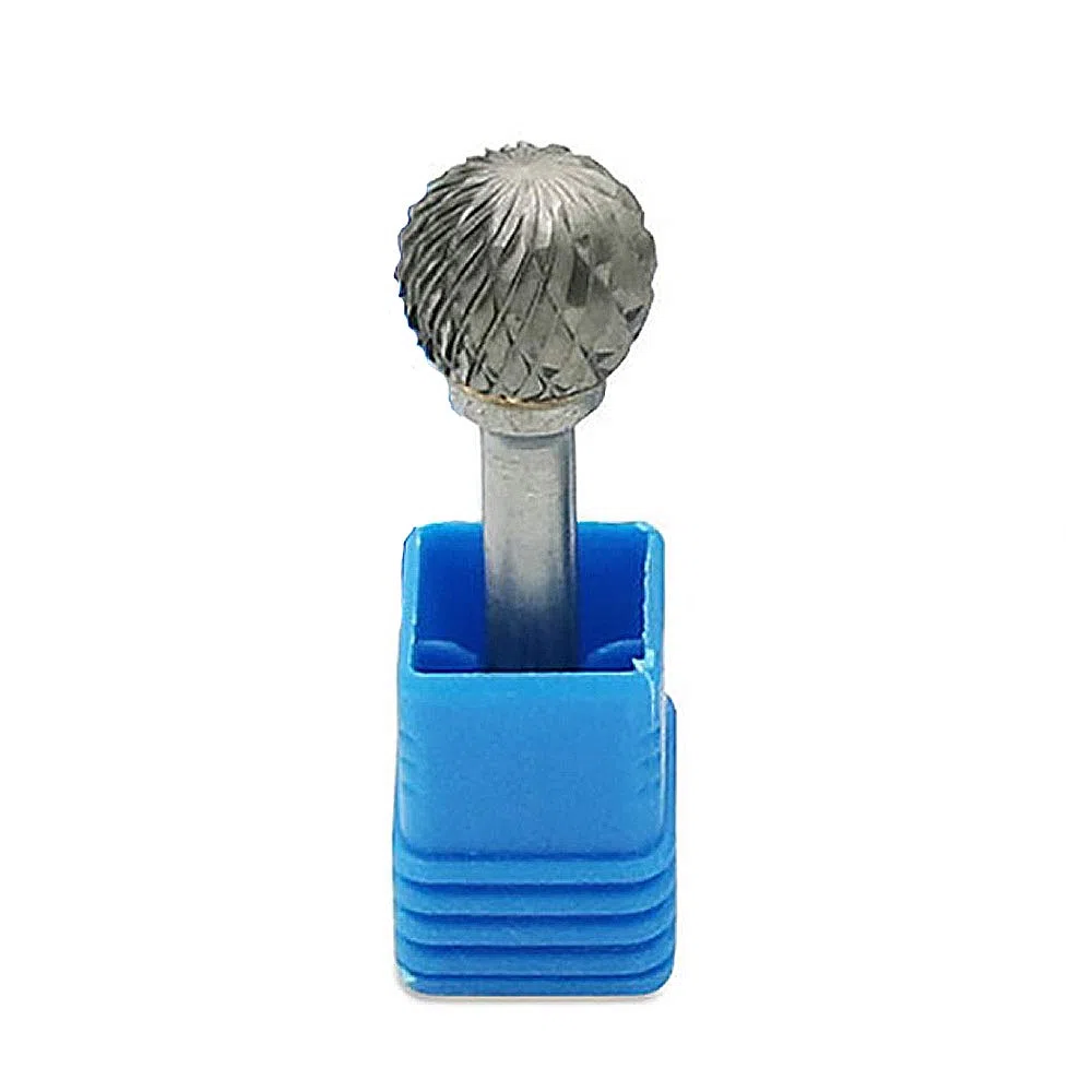 Powertool - Lime rotative à tête sphérique en carbure de tungstène pour le travail du bois, la gravure (double fente, 16 x 14 mm)