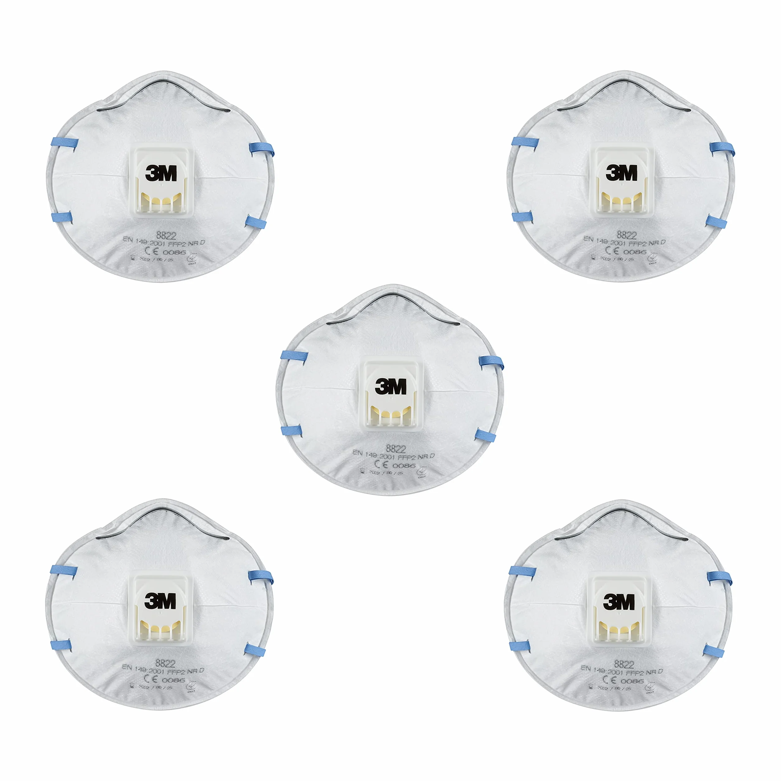3M 8822PRO5 FFP2 Lot de 5 masques respiratoires pour ponçage manuel et outils électriques