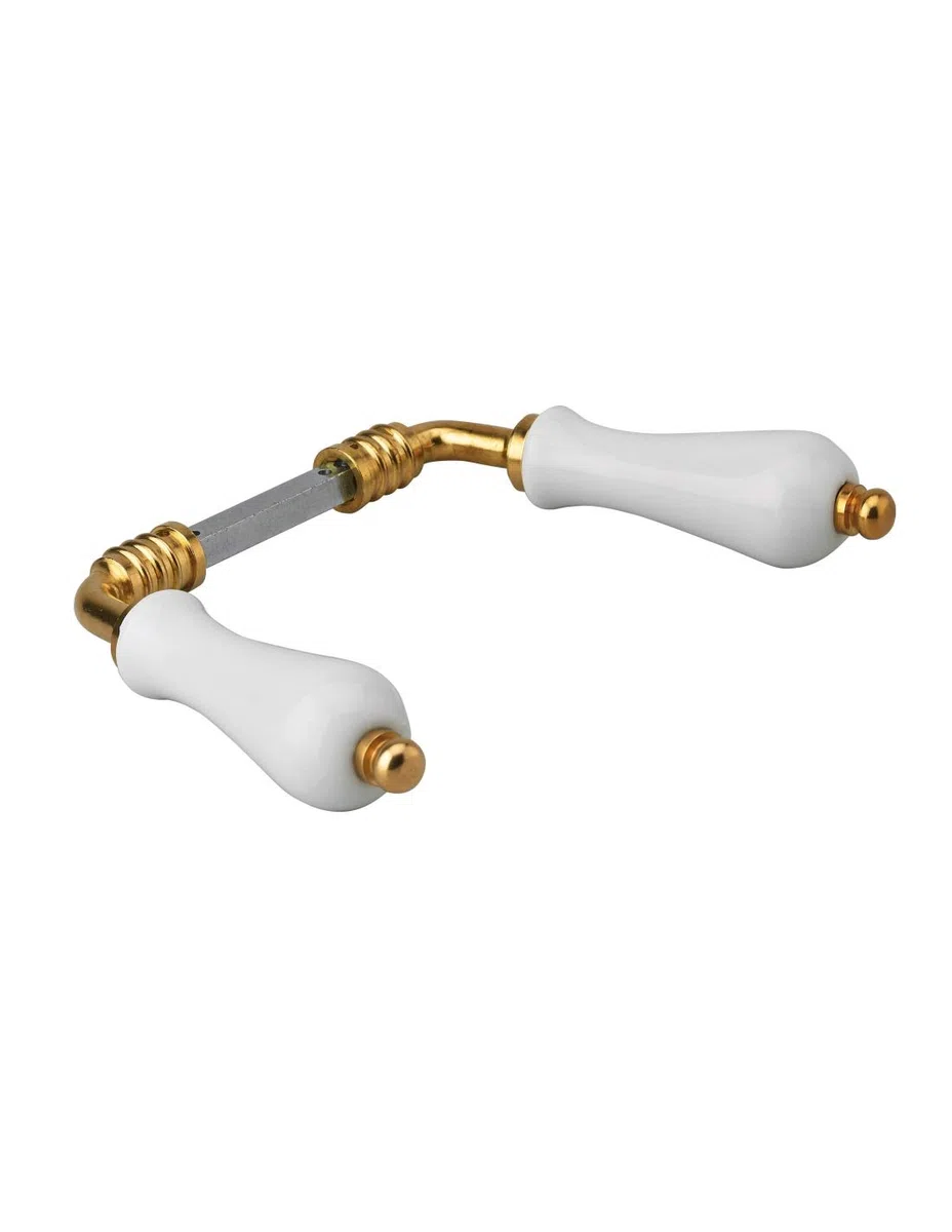 THIRARD - Paire de Béquilles pour Porte - Carré 7 mm - 2 Portées - Porcelaine - Finition Blanche - Installation Facile - Compatible avec Portes en Bois