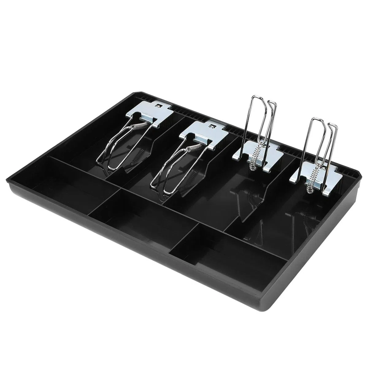 Tiroir Caisse, Plateau de Caisse Enregistreuse, 32,2 * 24,5 * 3,5 cm 7 Grilles Organisateur de Monnaie Avec 4 Billets Et 3 Plateaux à Pièces, Pour Point De Vente, centre commercial (Noir)